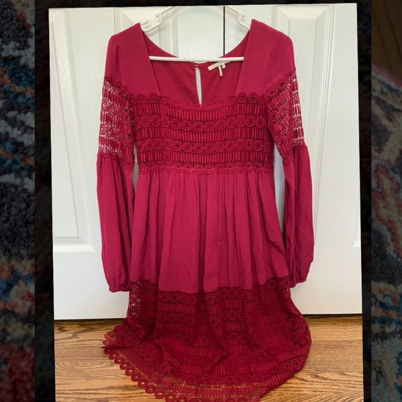 red peasant dress